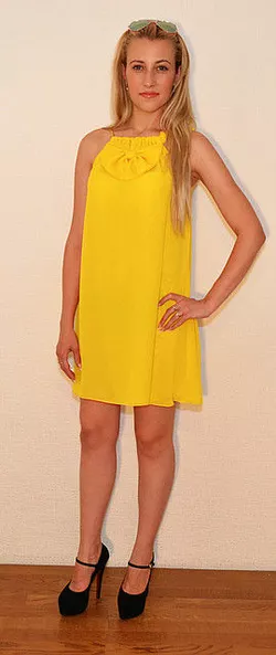 Шифоновое платье "Бант" желтое